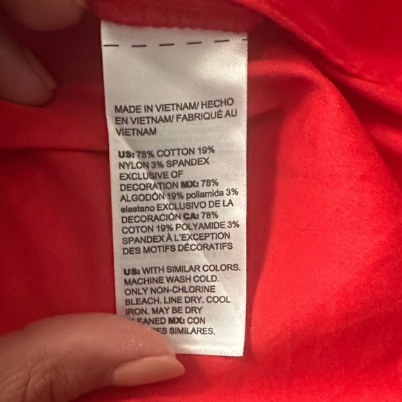 Chico's Red Tiered Embroidered Midi Dress Cotton Blend Casual Lightweight 8/10 - Picture 13 of 14